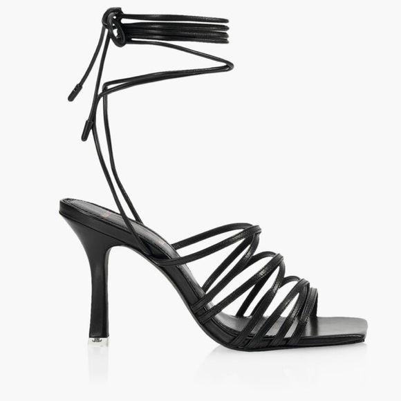 Black leather heels - Picture 2 of 8